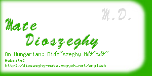 mate dioszeghy business card